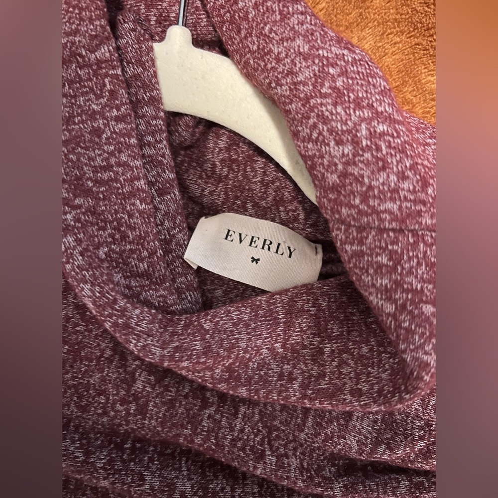 Short burgundy turtleneck dress